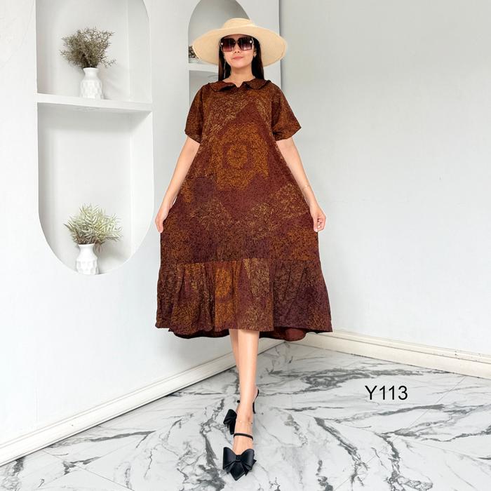 Vitela Daster Batik Cap Yura LD 110cm Motif Desain Handmade Bahan Rayon Pekalongan Busui Friendly