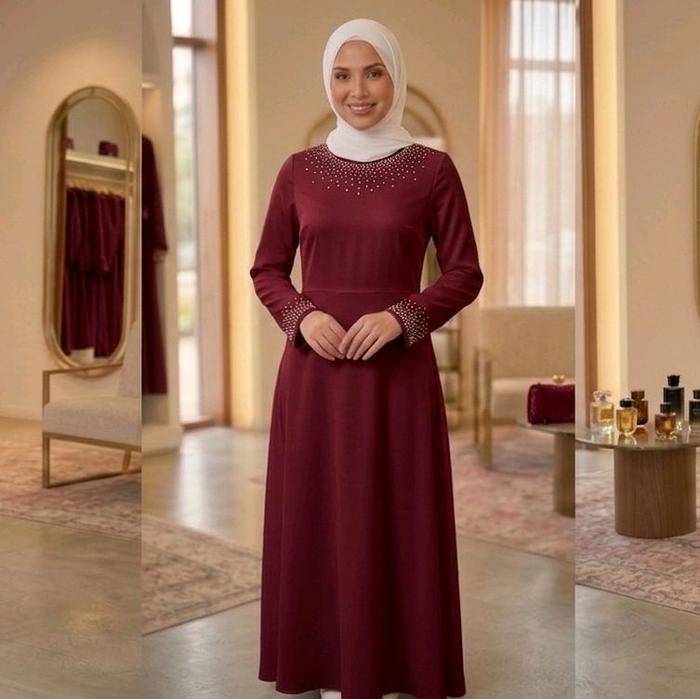 Kombinasi Lembut Mewah Gamis Kondangan Wanita Dewasa Formal Terbaru yang Lagi Trend dengan Desain El