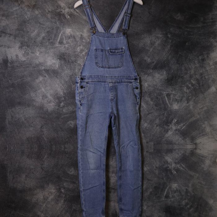 OVERALL GU BY UNIQLO JEANS DENIM PANTS JUMPSUIT CELANA PANJANG OV50 SIZE M 30 31 32