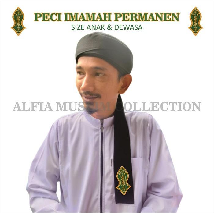Terbaik Peci Imamah Permanen Sorban Imamah Panjang 3 Meter Size 1-10 Hitam Putih Hijau Model Random