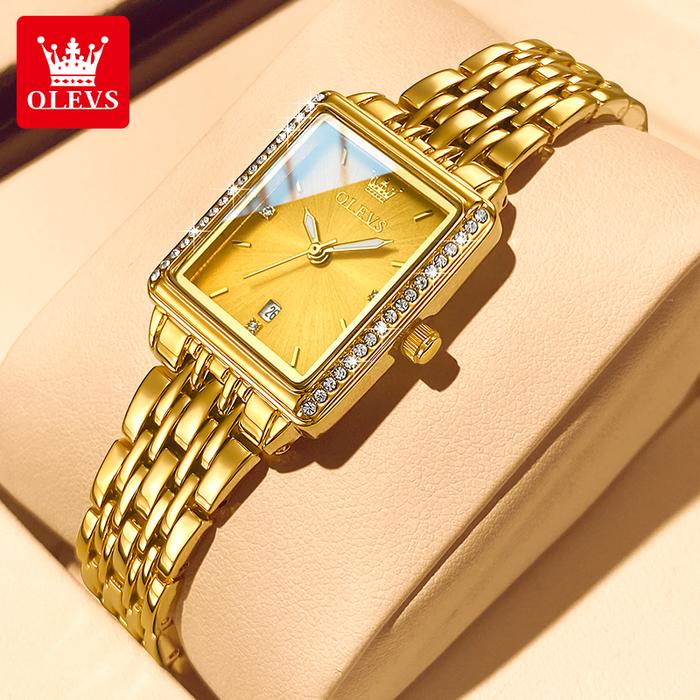 OLVES Jam Tangan Wanita Original Anti Air Tahan Air Kecil Korea Style Putih Gold Hitam Stainless Ste