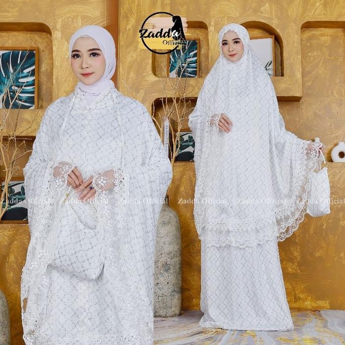 New MUKENA DEWASA SANTORINI RENDA MEWAH ZADDA SERIES