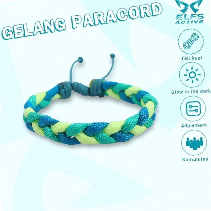Elfs Active Gelang Komunitas Sobat Active Glowing Paracord Bracelet Tali Biru Hijau | best seller