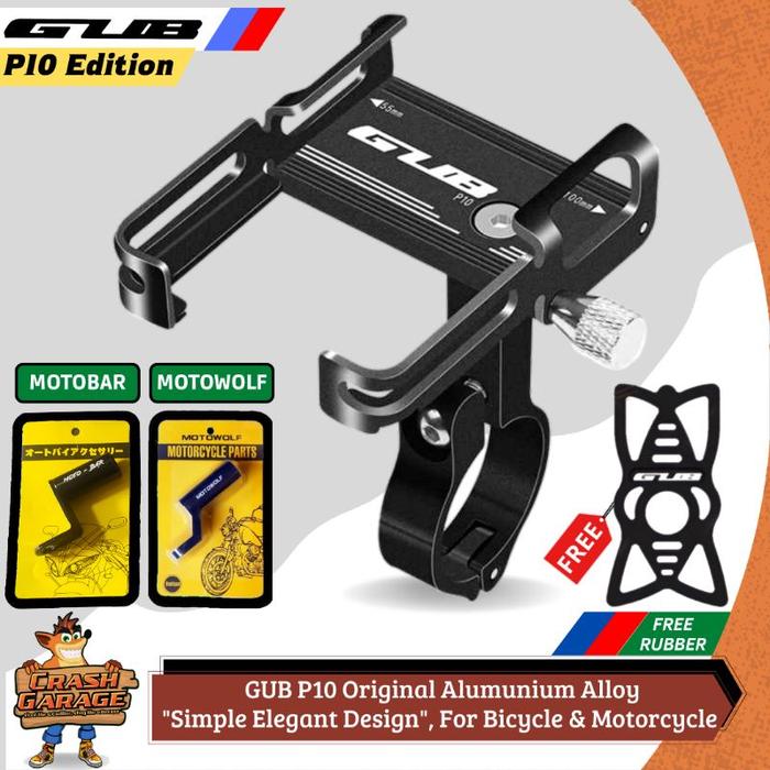 Holder GUB P10 Phone Holder Hp Sepeda Motor GUB Alumunium Alloy Tempat Hp Dudukan Hp Sepeda Motor Gu