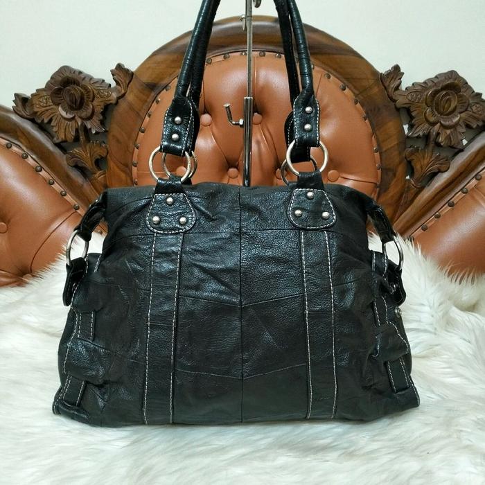 Balmain Paris Black Leather Shoulder Bag