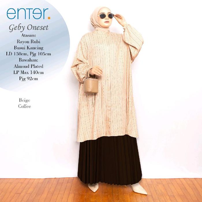 GEBY ONESET TUNIK OVERSIZE JUMBO BY ENTER / ONESET SETELAN ROK BIGSIZE XXXXXL / SET ROK JUMBO LD 150