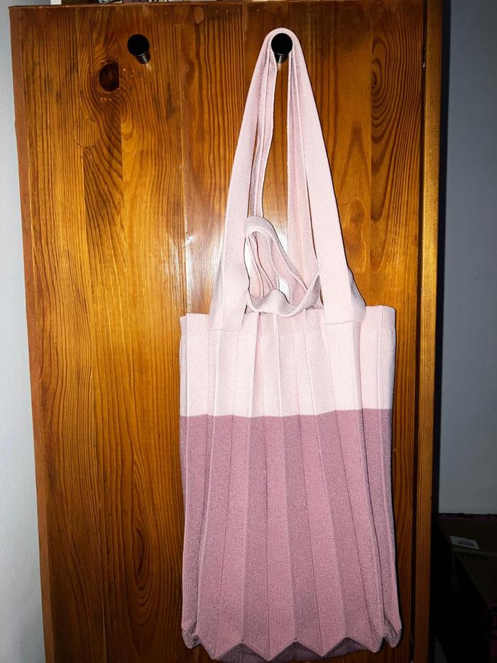 PLEATS MAMA Tote Bag Pink