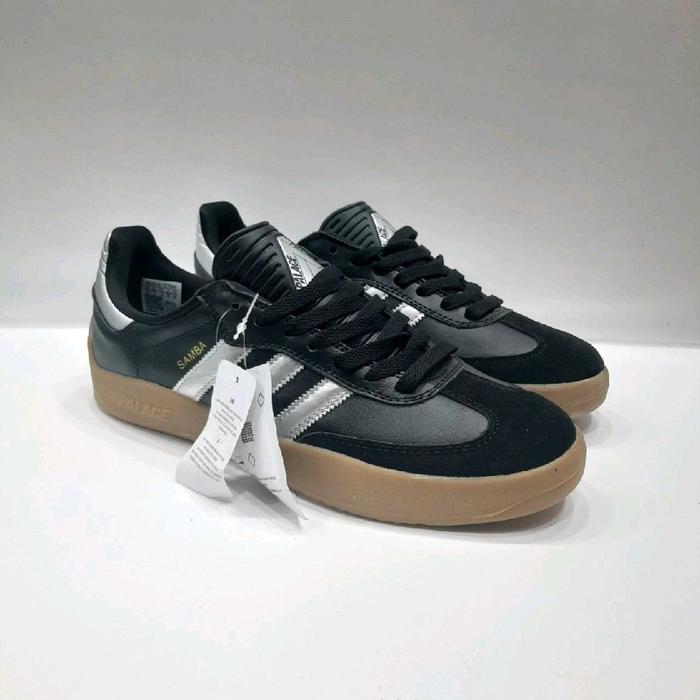 Sepatu Adidas Puig Samba X Palace Black Silver Sepatu Pria Wanita Sneakers