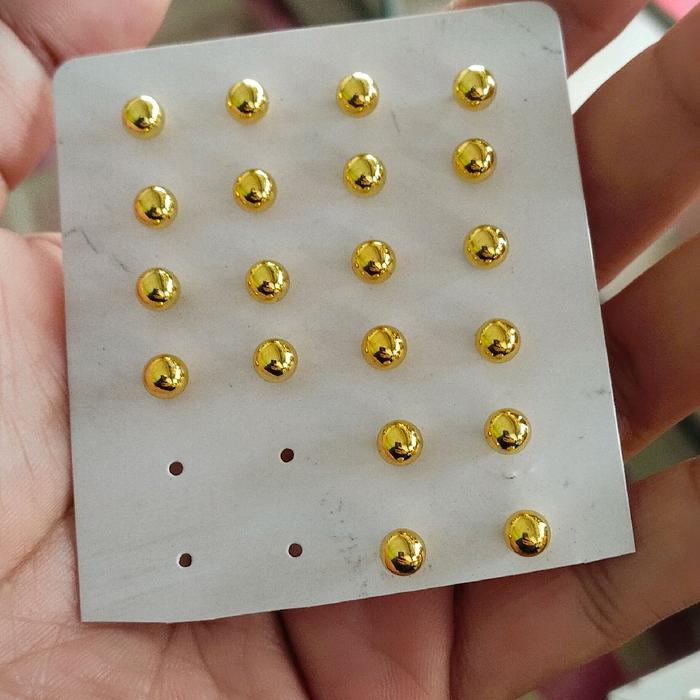 Anting paku warna emas 24k