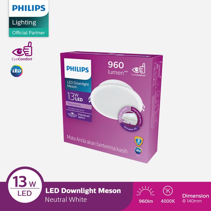 Lampu Philips Downlight 59464 Meson D125 13W 40K Semi Putih G5