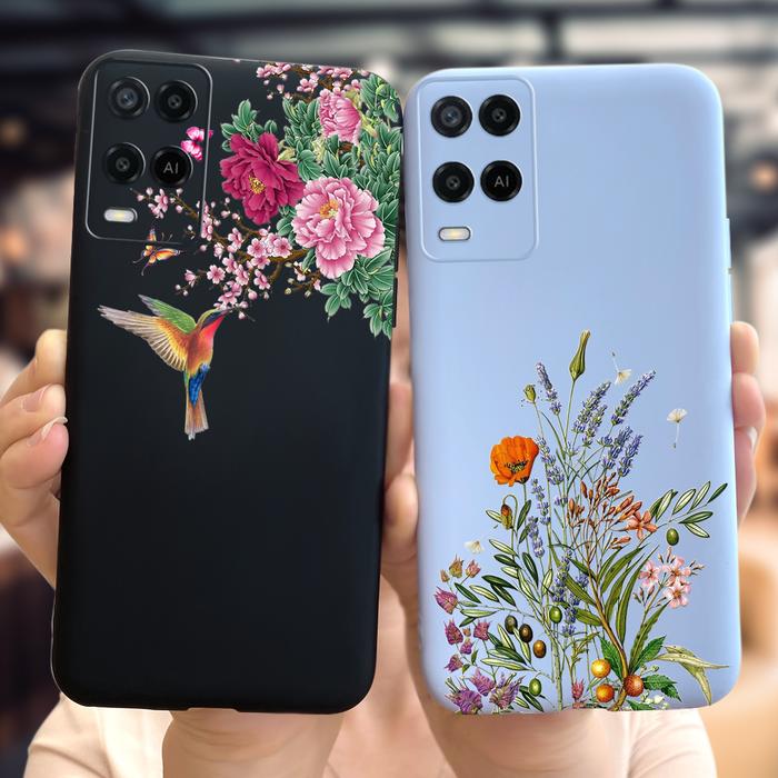 Soft Case For OPPO A54 CPH2239 Funda Fresh Flower Phone Protective