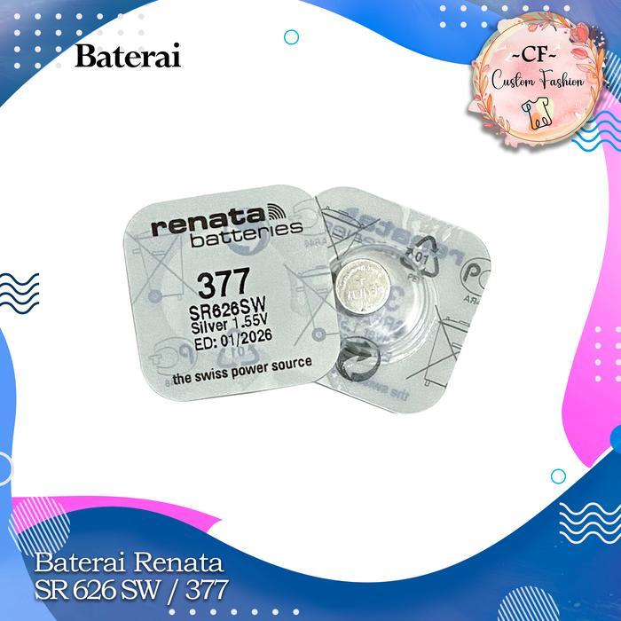 Renata Ori 377 Sr626Sw Baterai Jam Batrai Batrei Battery Batre Asli Sr626 Sw Sr 626 Prenium