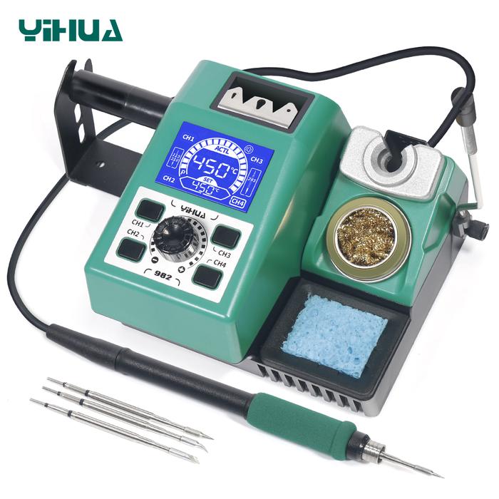 YIHUA 982D-II Stasiun Soldering Digital 2-in-1 dengan Kontrol Temperatur Cepat dan Otomatis
