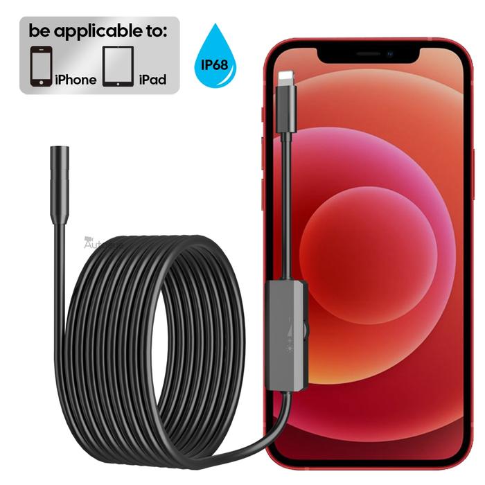 Endoscope Camera For iPhone APPLE Lightning 8MM Cars Endoscopic IP68
