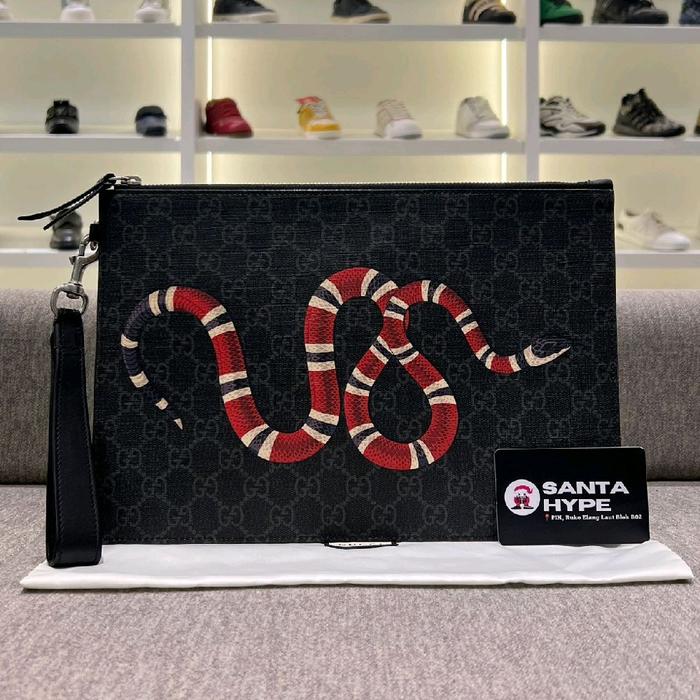 Gucci GG Supreme King Snake Clutch