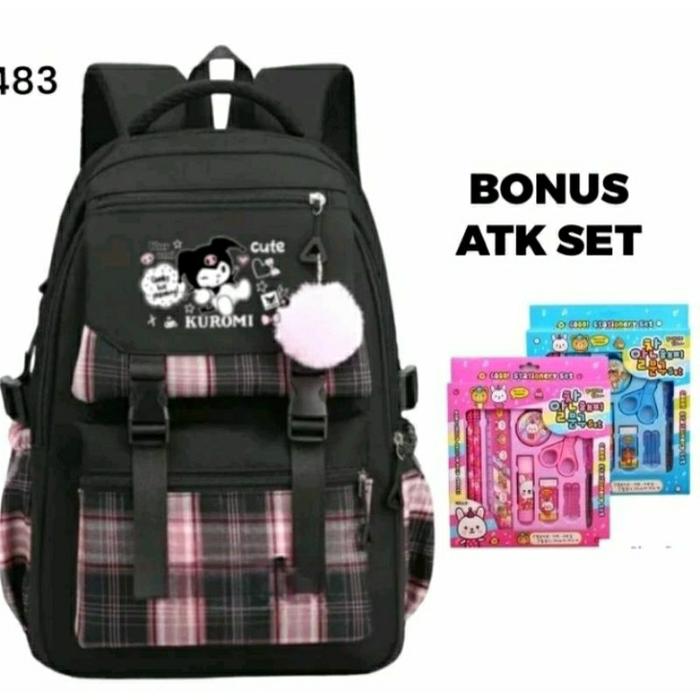 2in1 Krum Atk, tas ransel anak ada bonusnya ATK cocok untuk anak sekolahan SD SMP remaja