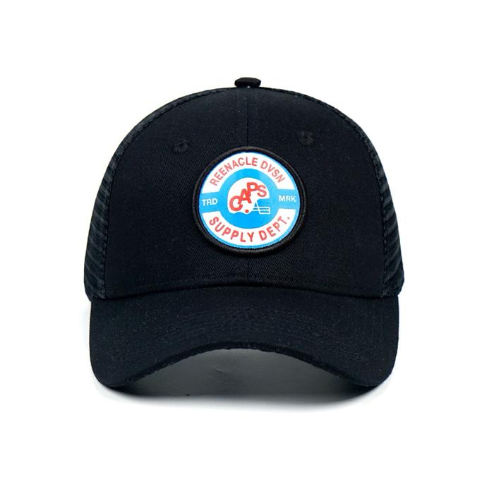 REENACLE | Topi trucker denim | DVSN CAPS FULL BLACK ,topi unisex pria wanita.