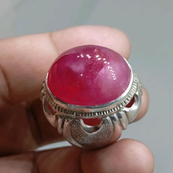 Cincin Pria Ruby Big Size Jumbo Tanzania Ring Perak 925