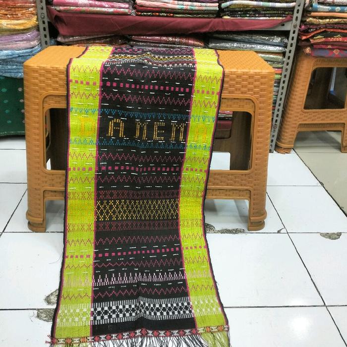ULOS HANDE-HANDE TENUNAN TARUTUNG FULL SIMATA WARNA HITAM SISI KUNING LEMON.