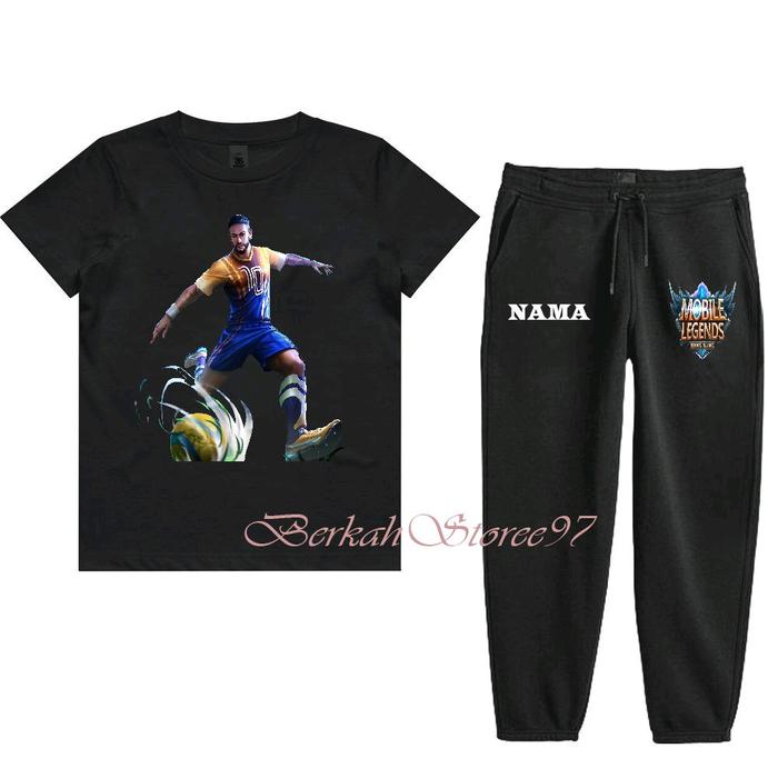 Baju Kaos Setelan Anak Mobile Legend Hero Bruno Skin Neymar Jr - Jahitan Rapih, Saku Aktif, Size M-L