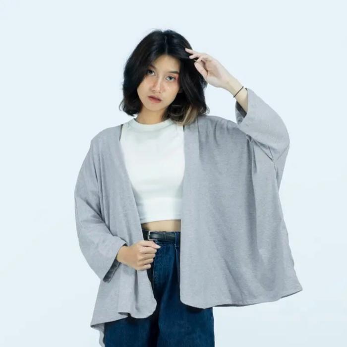 Mona Blus Outer Cardi Crop Top Korean Style Shakila Twill By IBL
