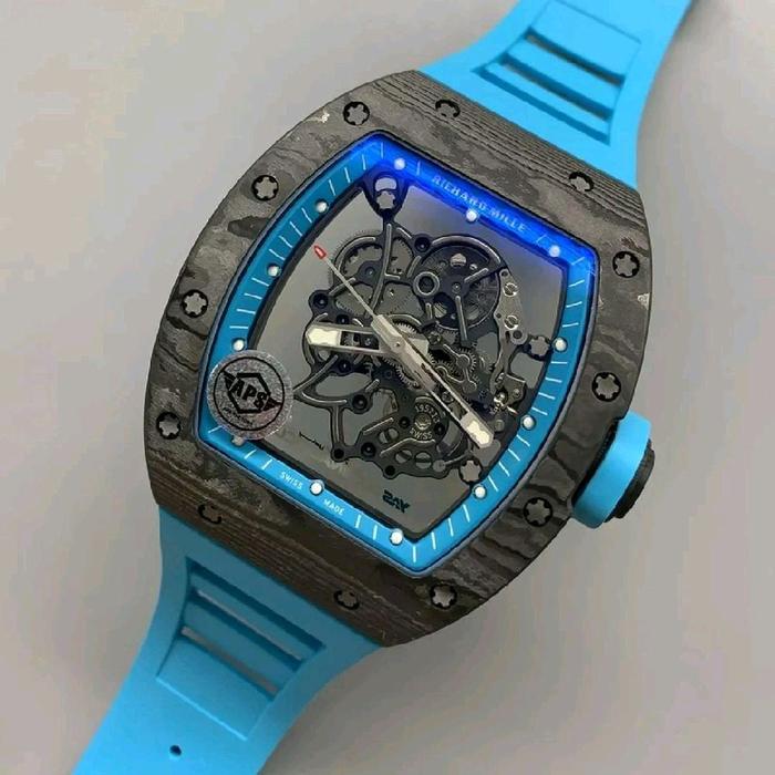 Jam tangan pria Elegan thRichard*mille RM055 YASMARINA tourbillon carbon swiss autometic