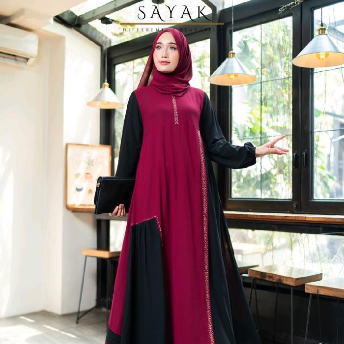 Dress Gamis simple Sayak GM.40 XEVANA-1 - Luna Hijab Indonesia