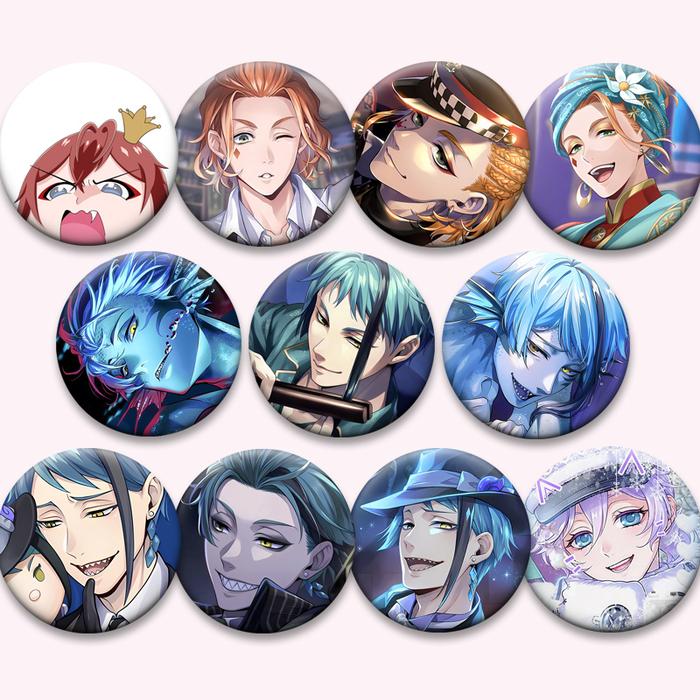 Riddle Rosehearts,Jade ch,Floyd ch,Epel Felmier,Cater Diamond Cartoon Brooches Game Anime Pins E qui