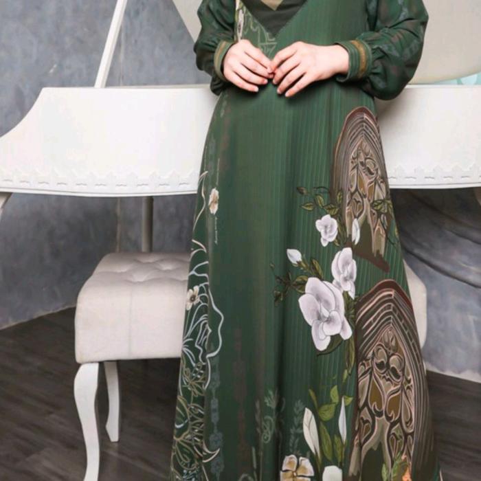 AlinaGamisSetHijabAzeezaSyar'i Lebaran Dress