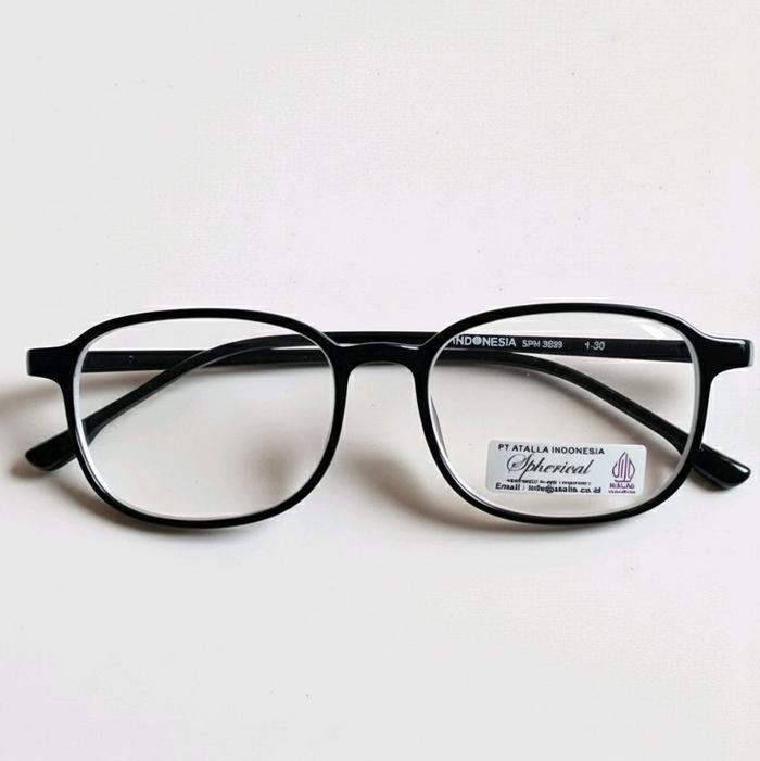 Spherical Atalla SPH 3029 Kacamata Minus Unisex Full Rim Bahan Plastik Micca X Bentuk Persegi Panjan