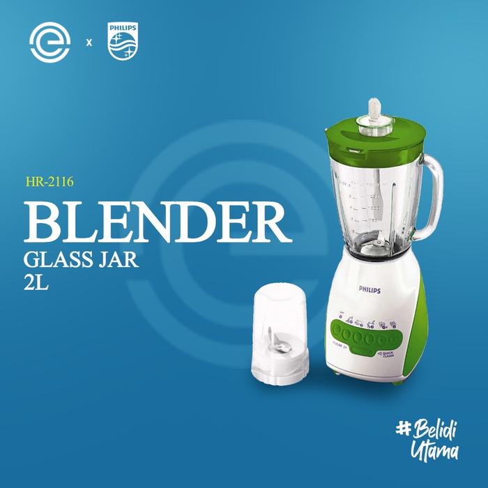 PHILIPS Blender Kaca 2 Liter HR2116 - Hijau