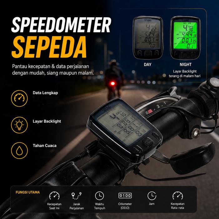 MalakuMall | Speedometer Sepeda Digital | Speedometer Sepeda Digital Odometer Backlight | Speedomete