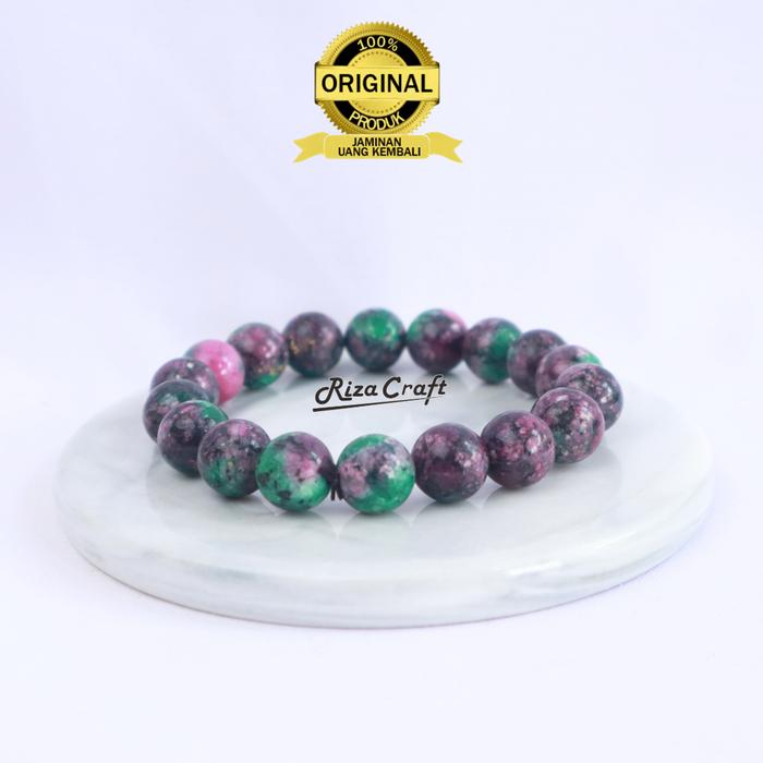 Gelang Batu Ruby Tanzania Asli Hijau Natural Berkaulitas Terbaik