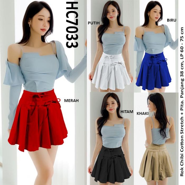HC7033 Rok Chibi Cotton Stretch + Pita Bawahan All Size Fit to L Panjang 38cm Lingkar Pinggang 60-75