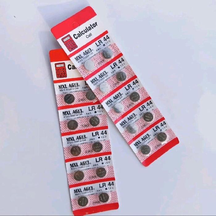 BATERAI 10 PCS SATU LEMBAR baterai  LR44 AG 13  1.5Volt baterai MXL Micro Alkaline - laser kalkulato