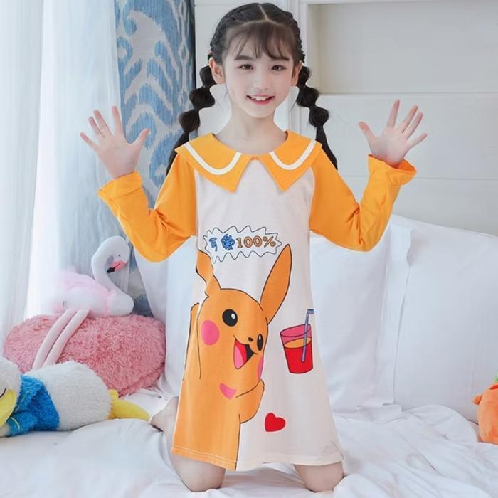 Promo Daster pikachu pokemon anak dress pikachu anak daster anak karakter COD