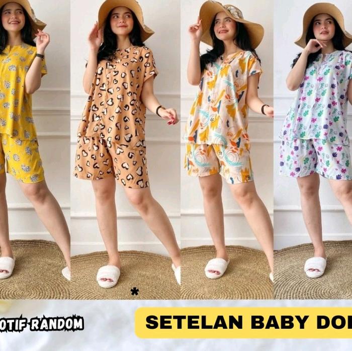 70rb dapat 3 Pcs one set baby doll | Bali | Random | Langsung dari konveksi Wanita Piyama Setelan ce