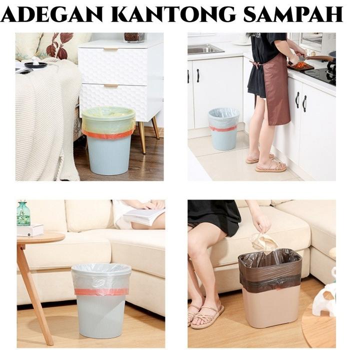 Plastik Sampah Besar Tali Kantong 8L/9L/10L Plastik Sampah Kantong Sampah Roll Hitam Trash Bag 15L/1
