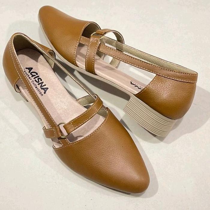 Agisna Kerajinan Kulit Sapi Asli Garut Sepatu Kerja Kasual Wanita Model Agisna Collection