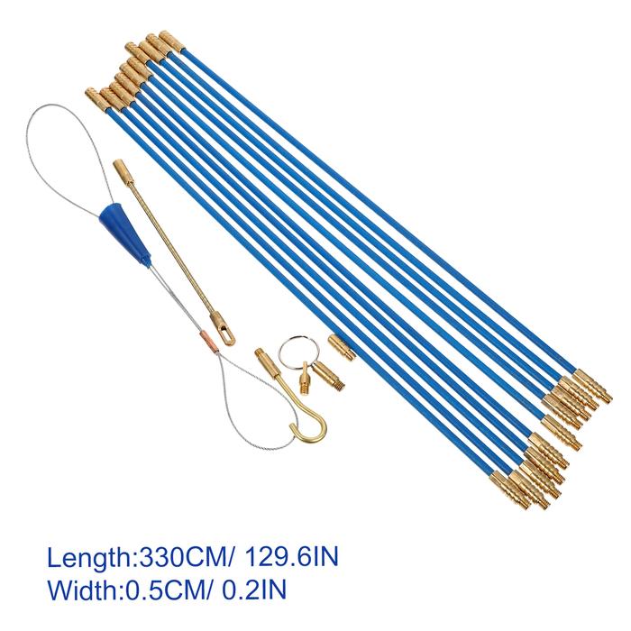 Clear Wire Threader Fiberglass Rod Coaxial Fish Tape Kit Glow Rods