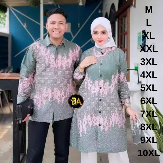 Couple Kemeja Tunik Batik Big Size Wanita Pria M L XL XXL 3XL 4XL 5XL 6XL 7XL 8XL 9XL 10XL Model Ter