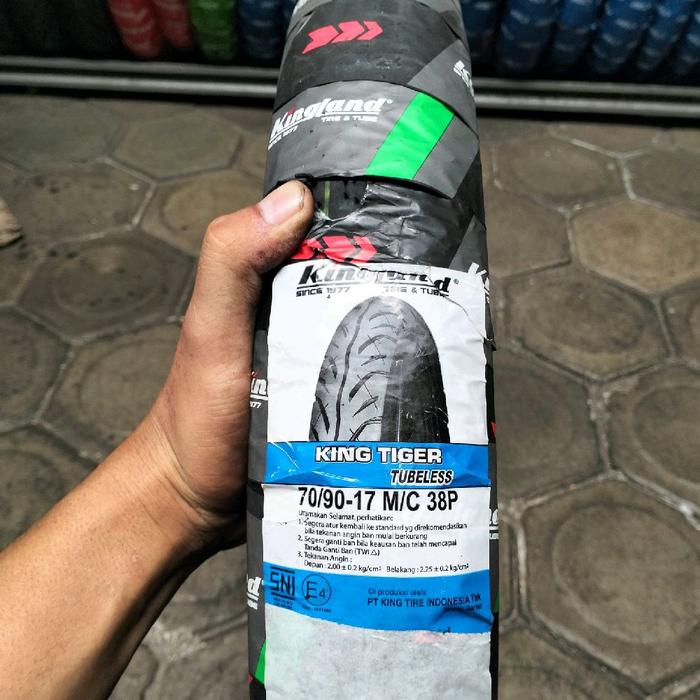 Kingland -  King Tiger Tubeless 70/90-17 M/C 38P Ban Motor Berkualitas Tinggi untuk Performa Terbaik