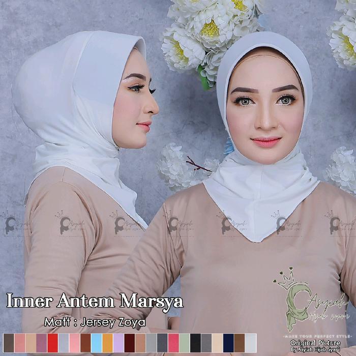 Nuyyhijabid Ciput Antem Marsha Dalaman Hijab Segiempat Tegak Dahi Bahan Jersey Zoya nutupin ninja mi