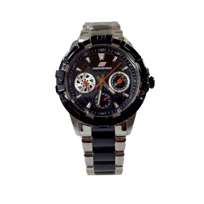 Jam Tangan Pria Chronoforce 5266L Rantai Hitam Silver