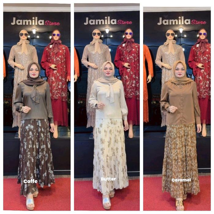 Jamila Store Rok Malika 085 - Pilihan Warna Coffe, Butter, Caramel - Model Terbaru
