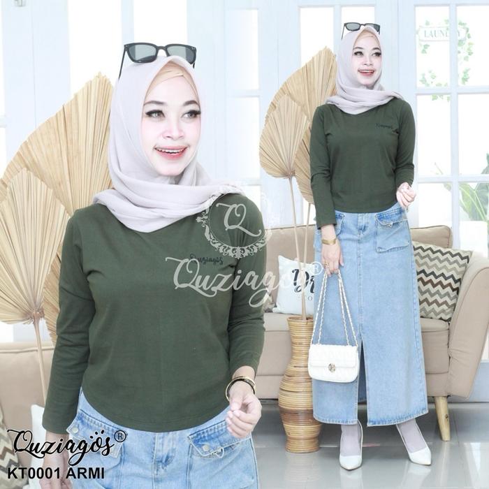 BONGKAR BARANG 2 Kaos Crop top Quziagos Premium Katun Polos Wanita Atasan