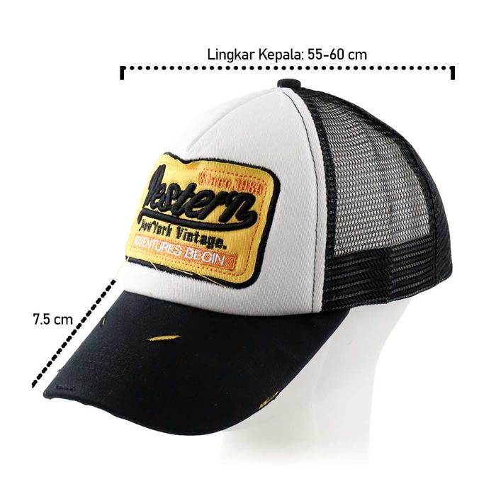Grso Topi Trucker Jaring Mesh Hat Western New York Vintage Fi20Mr
