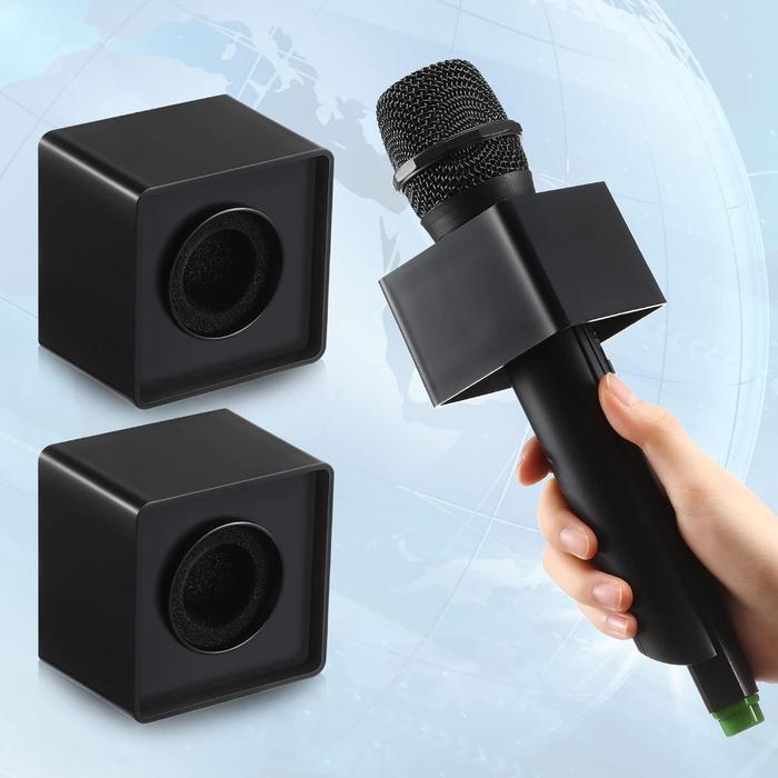 Mic Holder/Abs Plastik Microphone Holder With Logo/Cocok Untuk Wawancara Wartawan Mic Flag