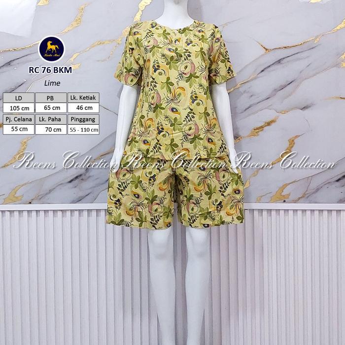 Batik Kuda Mas Setelan Rc 76 Ld 105Cm | Piyama Wanita Celana Pendek Lengan Pendek Busui