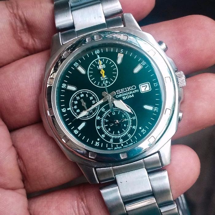 DIAL HIJAU.! Jam Tangan SEIKO Chronograph - 7T92